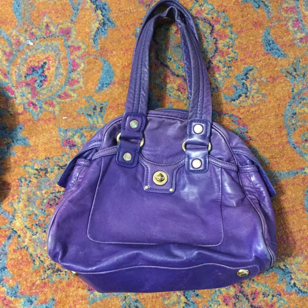 Marc by Marc Jacobs Purple Leather Bowler Handbag